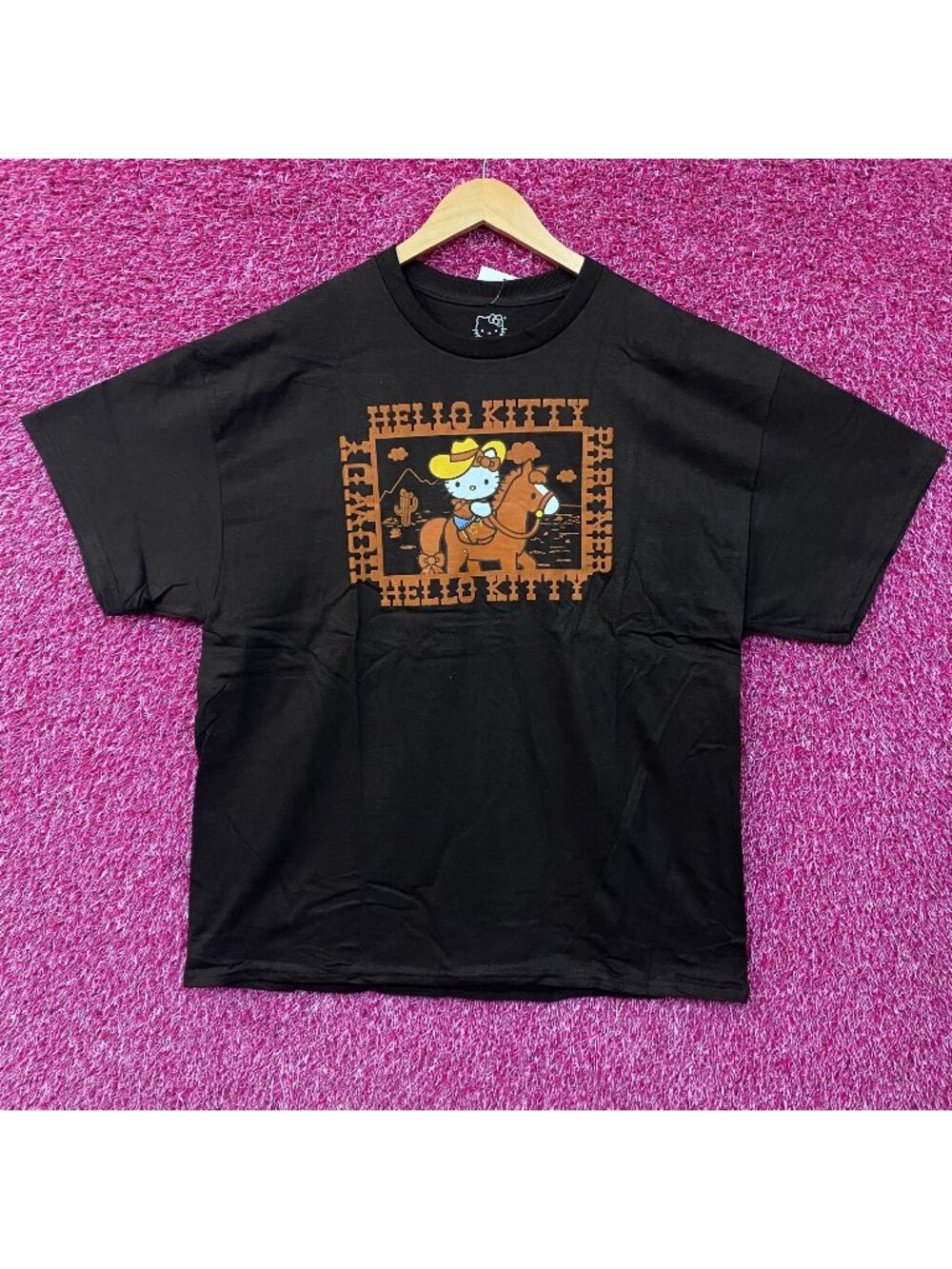 Sanrio Hello Kitty Desert Rodeo Howdy Partner Cute Graphic T-Shirt Large